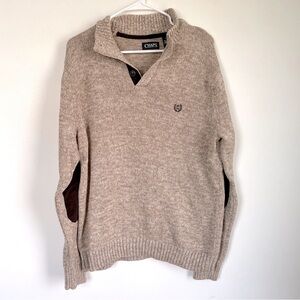 Chaps crew neck long sleeve brown sweater